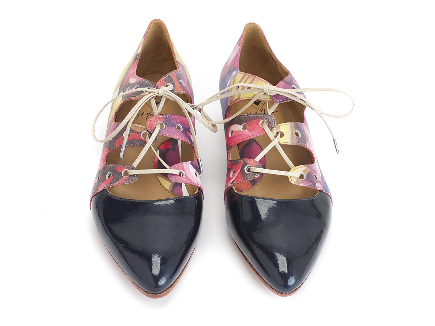 Coal Floral Chaussure à lacets deux tons: Front