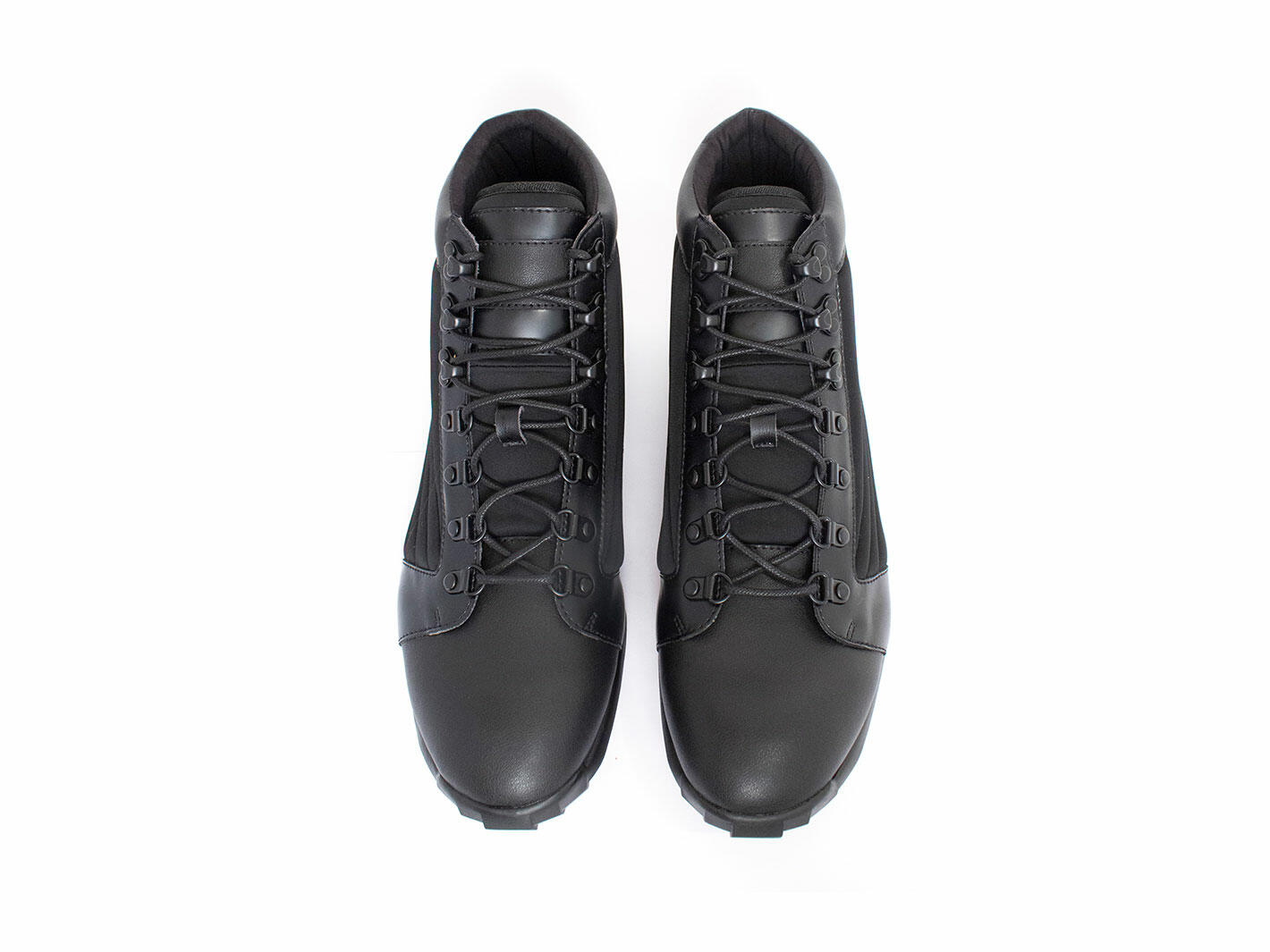 Comet Noir Chaussure lacée en cuir végétalien: Front
