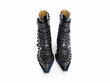 Conceptual Cookie Black Zip-Up Ankle Boots with Buckles: Front