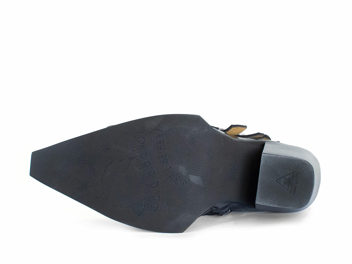Conceptual Cookie Black Zip-Up Ankle Boots with Buckles: Sole