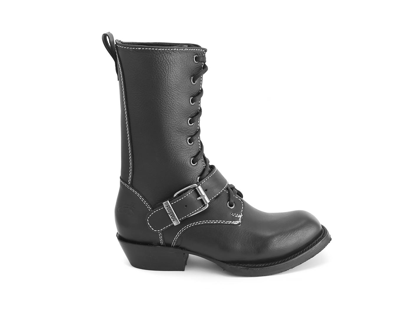 Coventry: Men’s Black Lace-up boot with strap: Profile outside