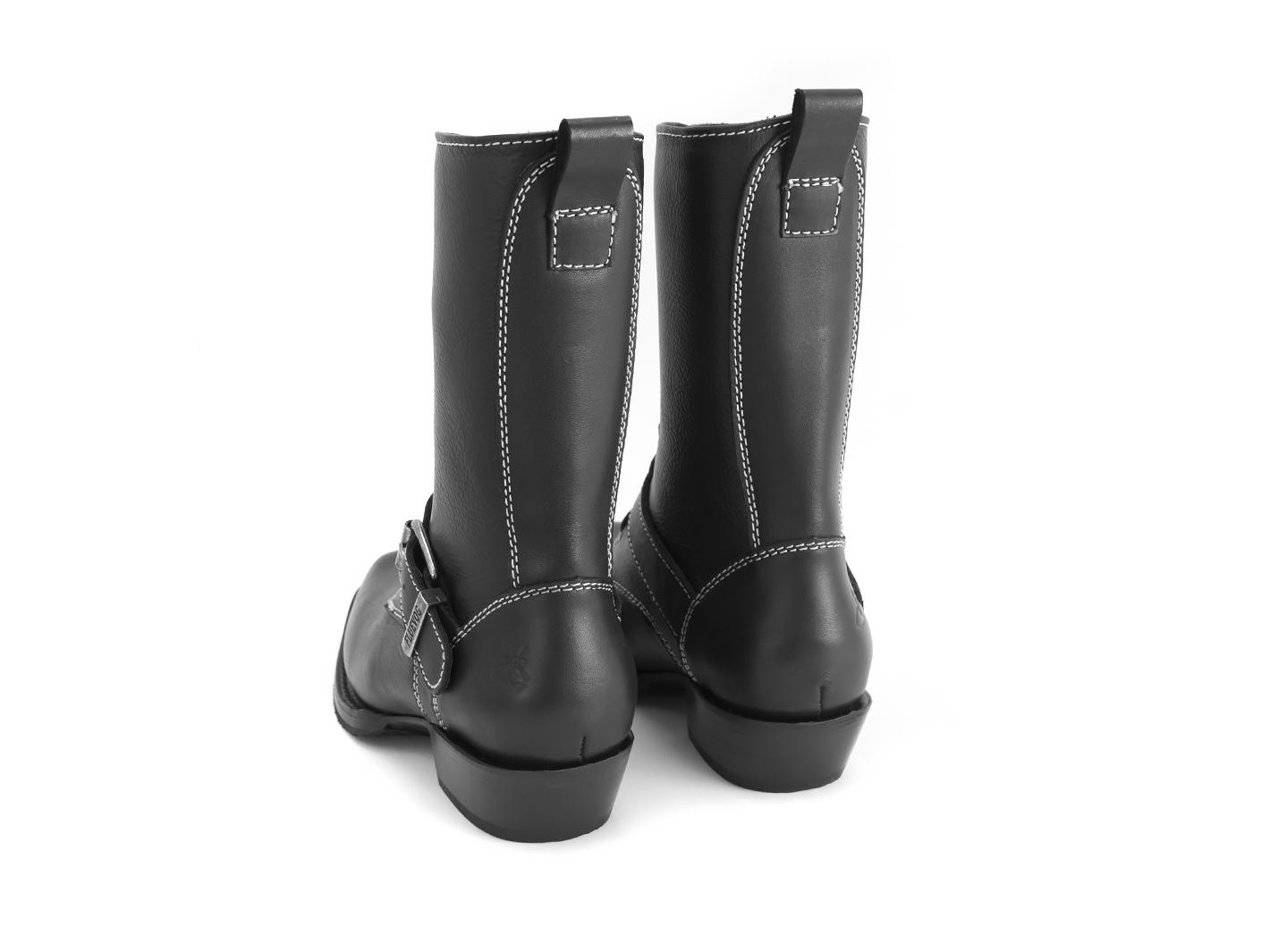 Coventry: Women’s Black Lace-up boot with strap: Back