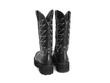 Cowboy High Black Platform Cowboy Boots: Back