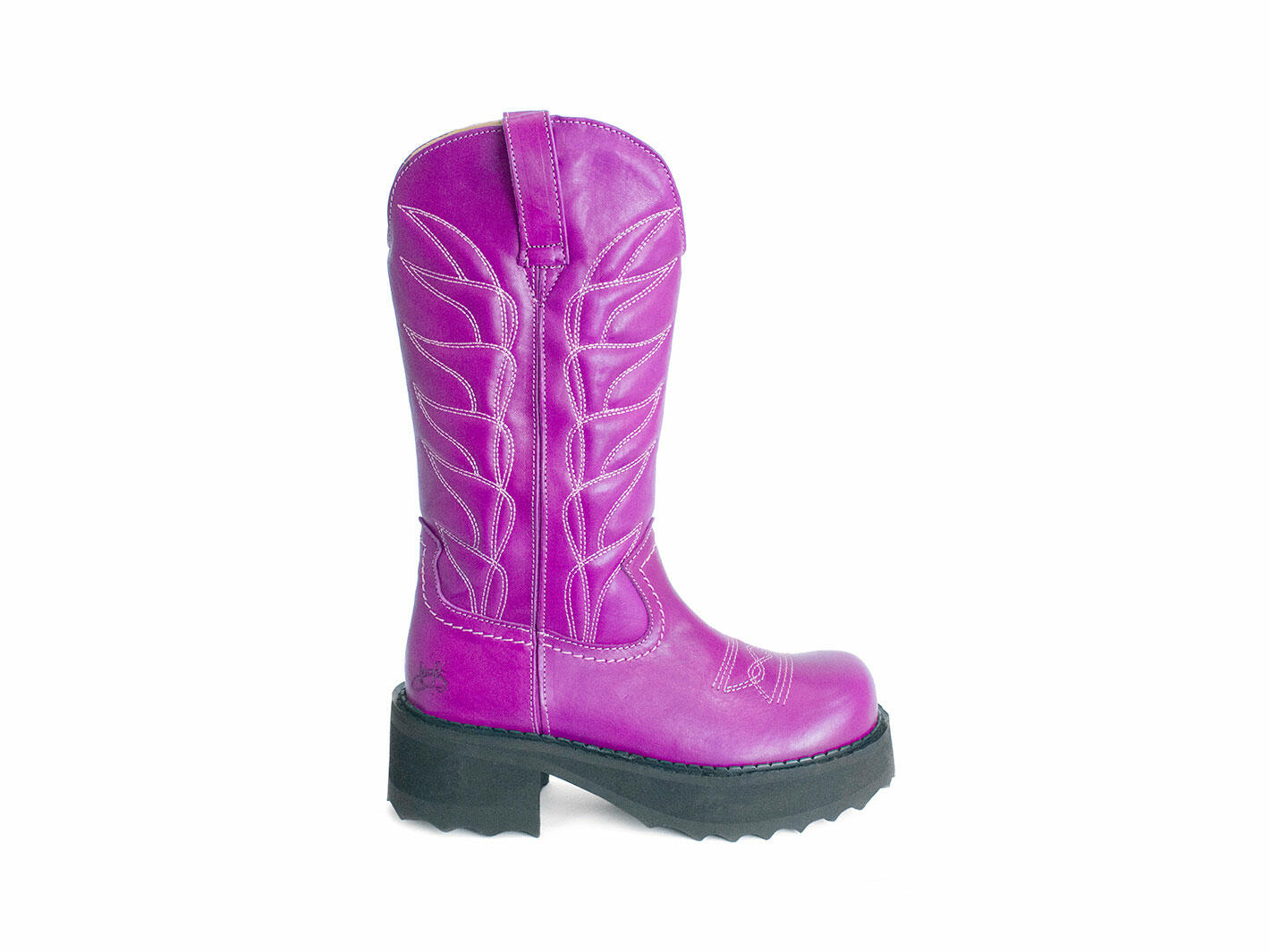 Cowboy High Purple Botte western à plateforme: Profile outside