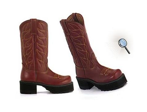 Cowboy High Red Botte western à plateforme