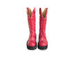 Cowboy High Red Platform Cowboy Boots: Front