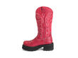 Cowboy High Red Platform Cowboy Boots: Profile inside