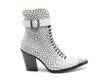 Cubist Cupcake White Croc Lace-Up Ankle Boots with a Buckle: Profile outside