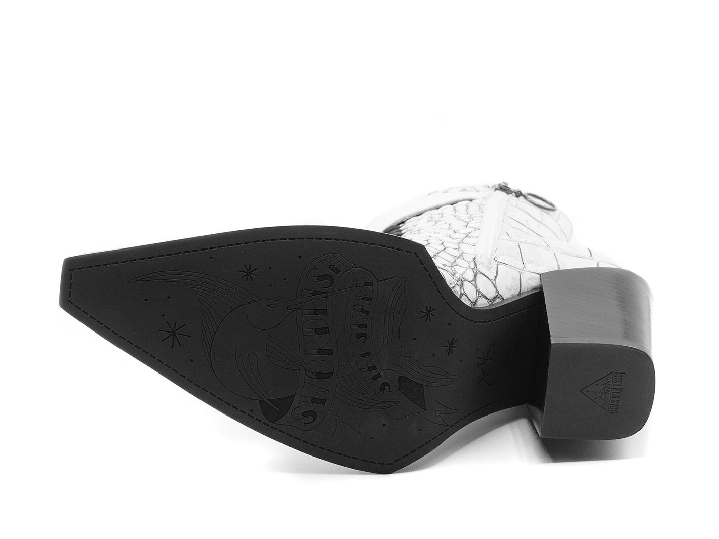Cubist Cupcake White Croc Lace-Up Ankle Boots with a Buckle: Sole