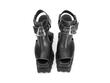 Daisy Black T-Strap Platform Heels: Front