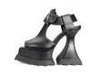 Daisy Black T-Strap Platform Heels: Profile outside