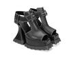 Daisy Black T-Strap Platform Heels: Quarter view