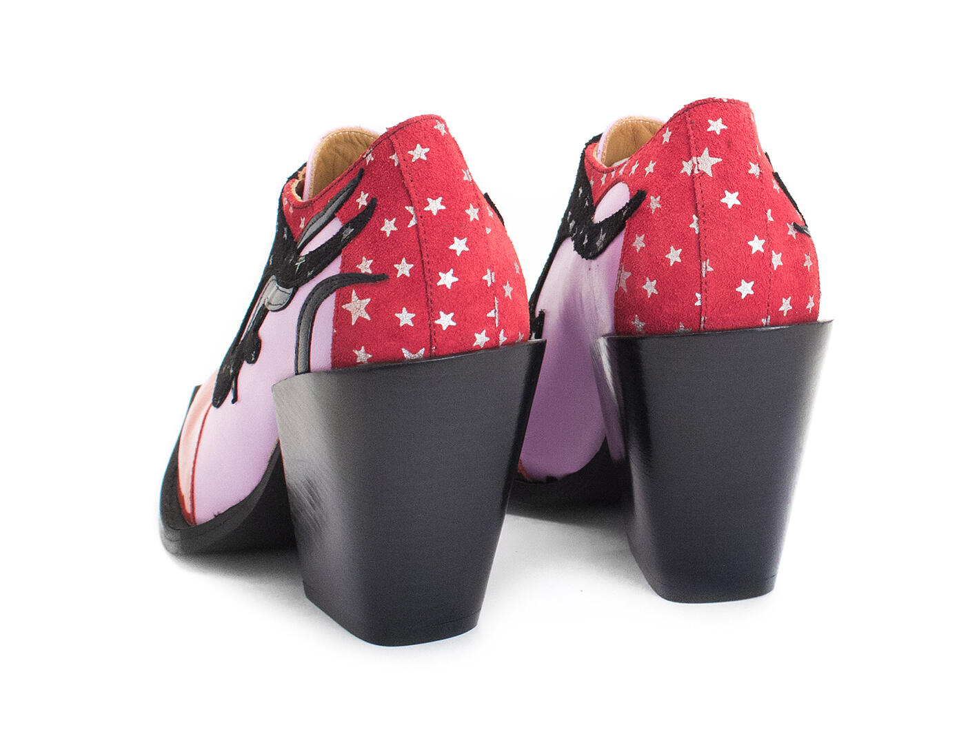 Dali Pink/Orange Contrast Lace-Up Shoes: Back