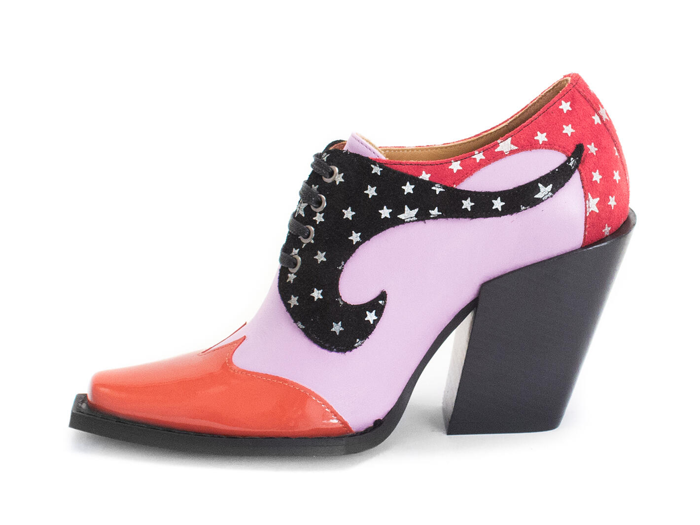 Dali Pink/Orange Contrast Lace-Up Shoes: Profile inside