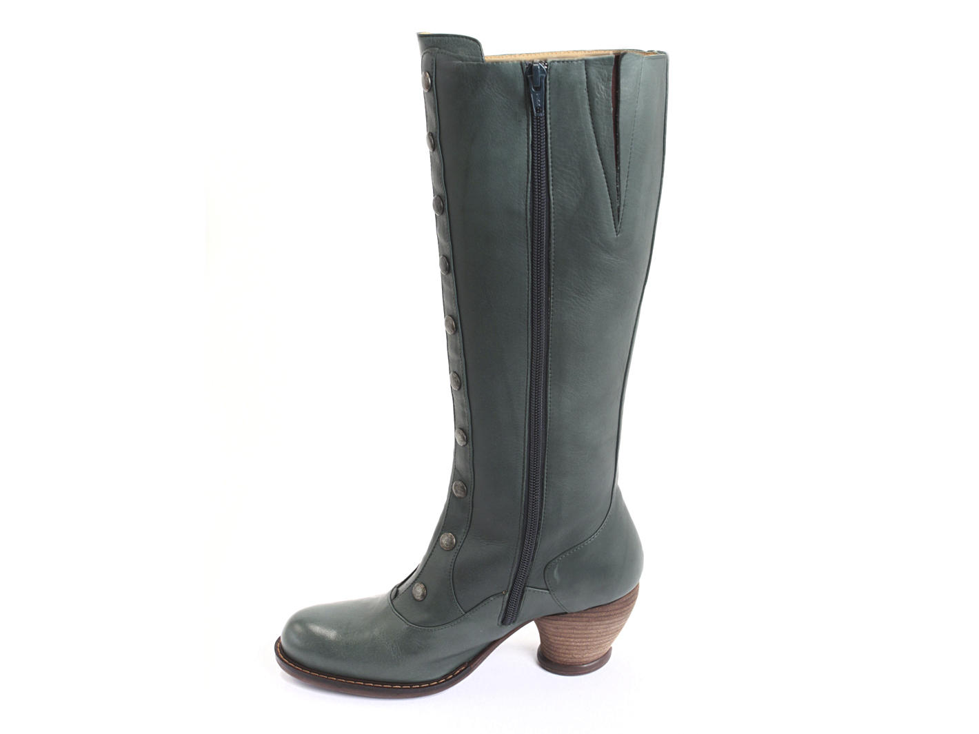 Dallas Green Tall Boot with Studded Shaft: Profile inside