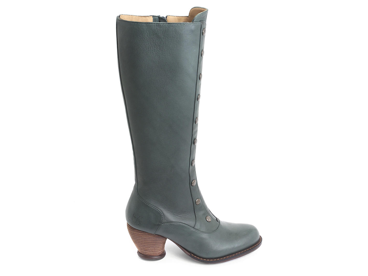 Dallas Green Tall Boot with Studded Shaft: Profile outside