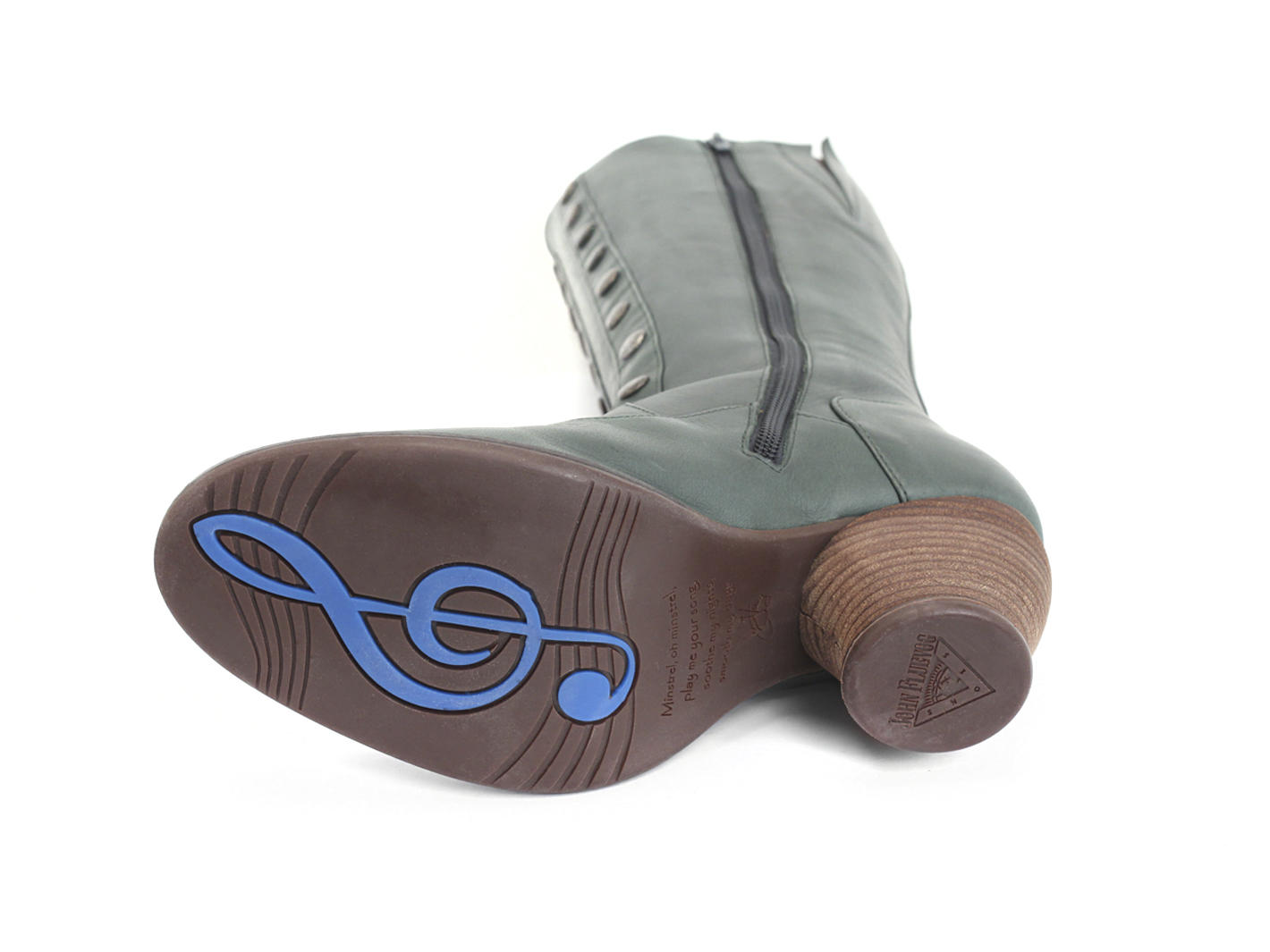 Dallas Green Tall Boot with Studded Shaft: Sole