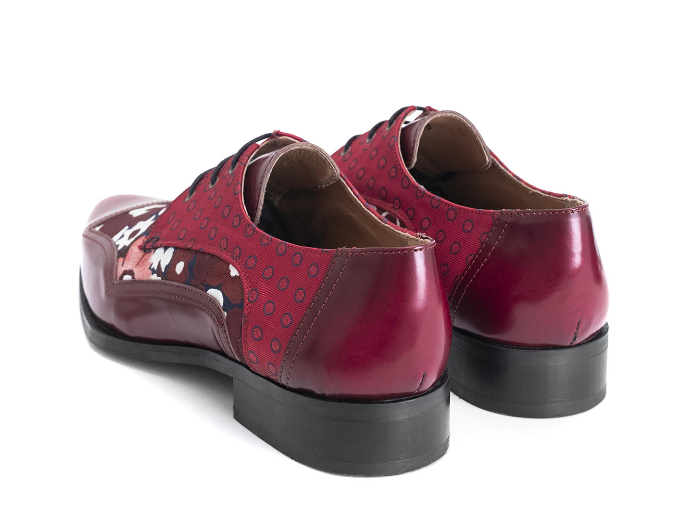 Dandolos Red/Dots Ornate Derby Shoes: Back