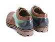 Danice Brown/Green Woven leather derby: Back