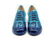 Darby Bleu/Paisley Chaussure lacée avec passepoil: Front
