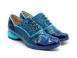 Darby Bleu/Paisley Chaussure lacée avec passepoil: Quarter view