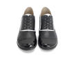 Darby Noir Chaussure lacée avec passepoil: Front