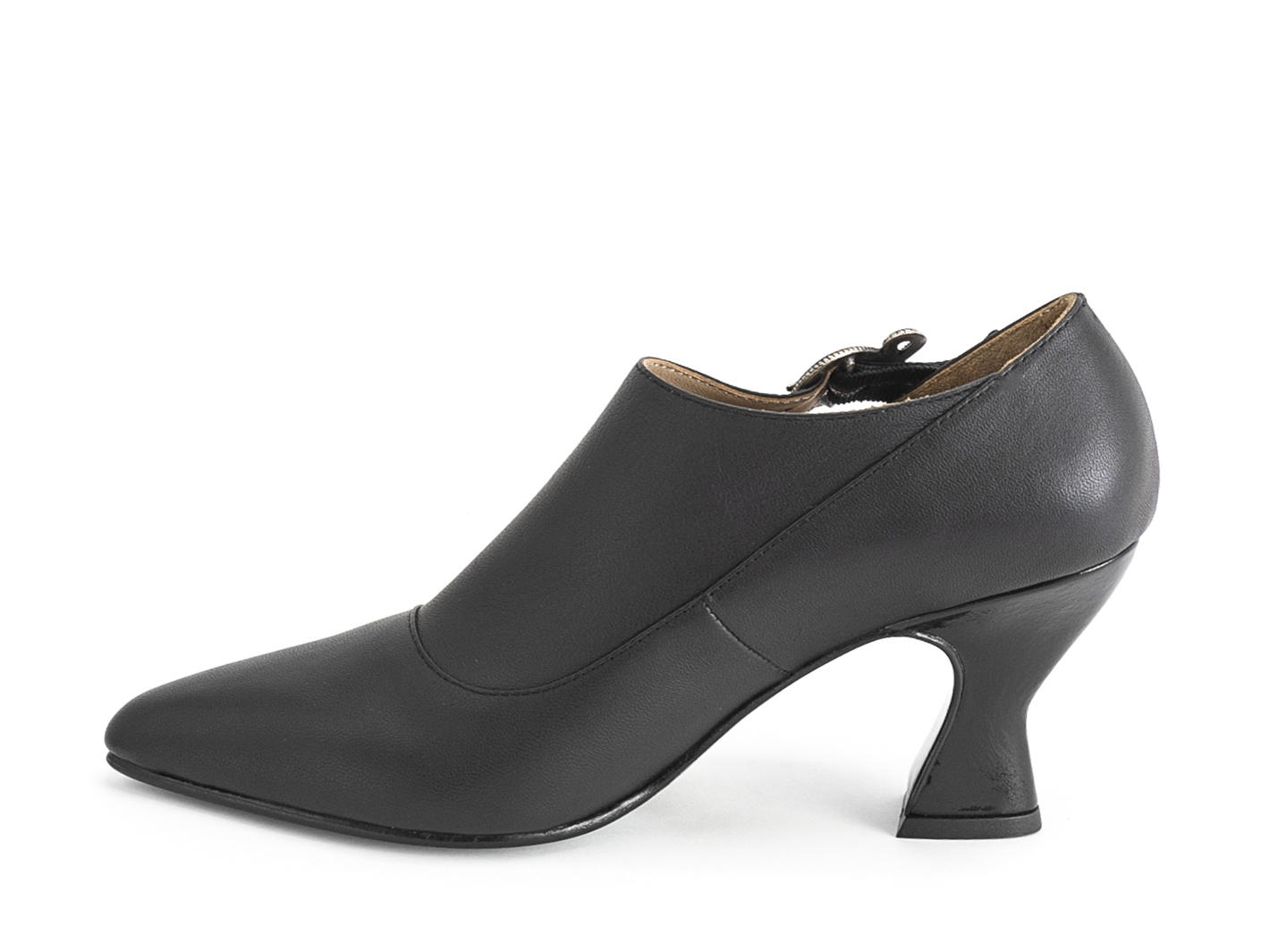 Darla Noir Talon enrobé de cuir avec boucle: Profile inside