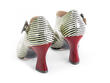 Darla Striped Buckled leather heel: Back