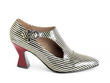 Darla Striped Buckled leather heel: Profile outside