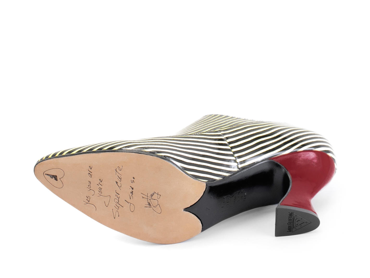 Darla Striped Buckled leather heel: Sole