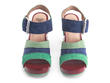 Dashuri Green/Blue Platform clog sandal: Front