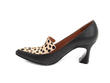 Davis Black & Cheetah Print Classy Loafer Heels