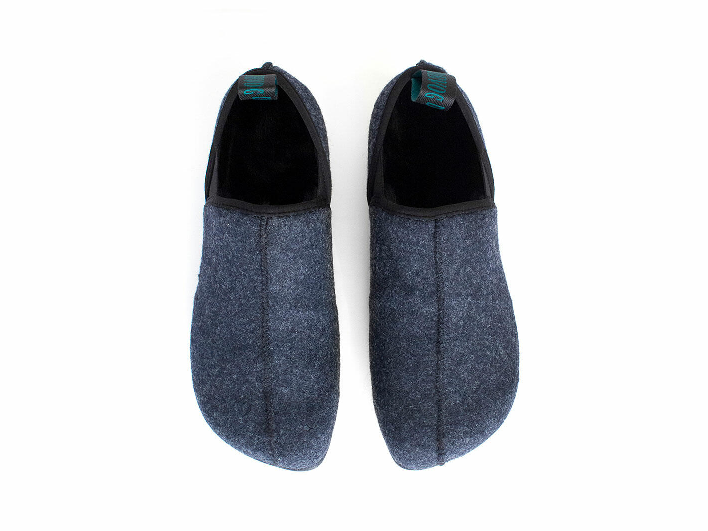 Dayan Grey Vegan Felt Slippers: Front