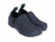 Dayan Grey Vegan Felt Slippers: Quarter view