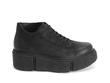 De Vico: Women’s Black Platform lace-up shoe: Profile outside