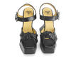 Deee Black Knotted Platform Sandals: Front