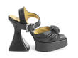 Deee Black Knotted Platform Sandals: Profile outside