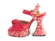 Deee Red Knotted Platform Sandals: Profile inside