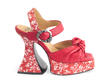 Deee Red Knotted Platform Sandals: Profile outside