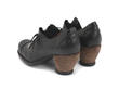Della Noir Lace-Up Ruched Toe Leather Heel