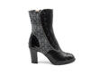 Denise Black Ankle Boots with Buttons: Profile outside