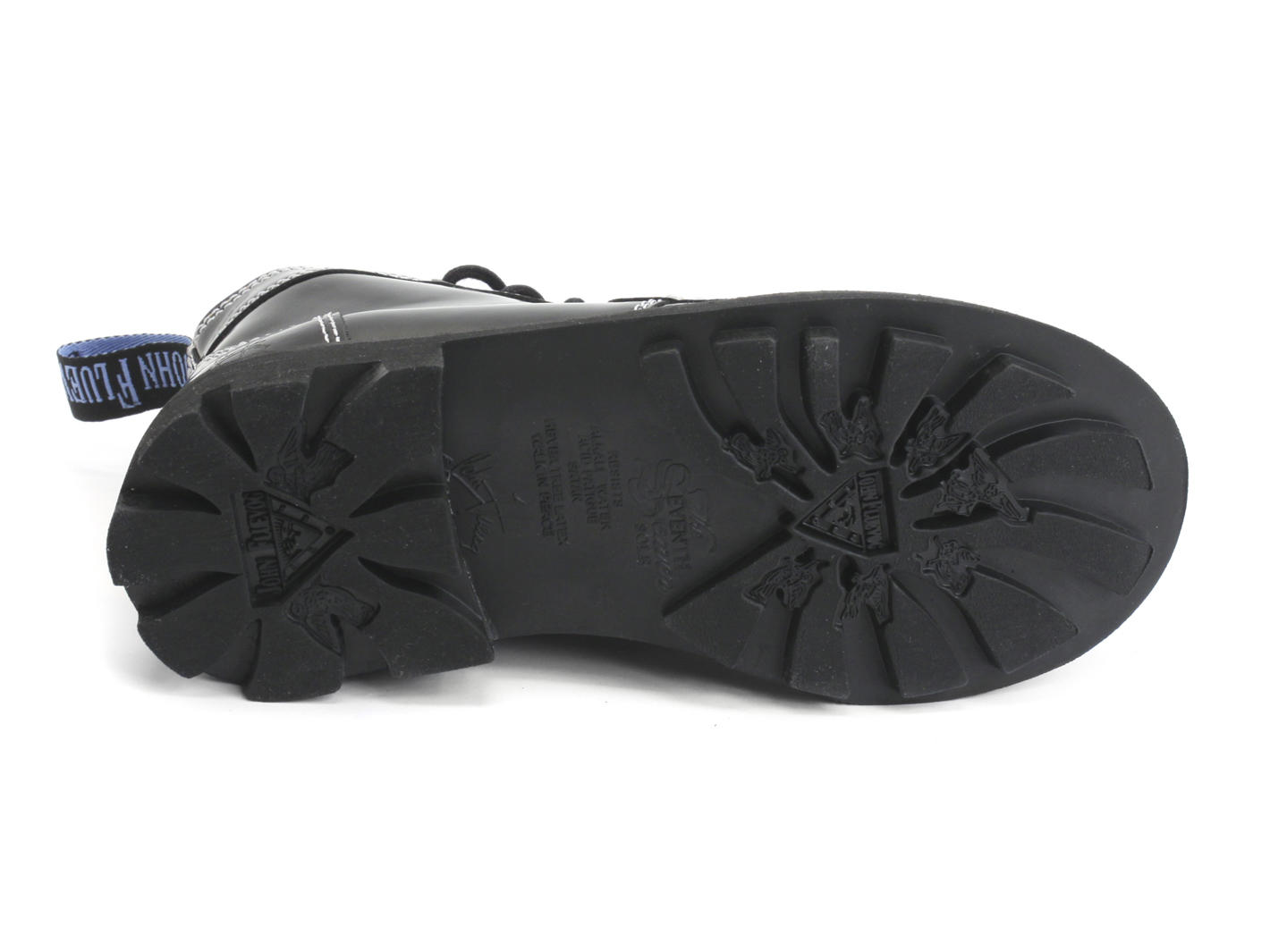 Derby Swirl (5 Eye) Black with white stitch Classic Lace-Up Derby Boot: Sole