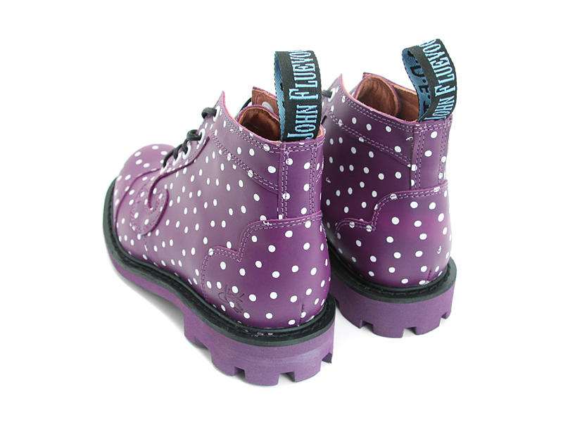 Derby Swirl (5 Eye) Purple with Dots Classic Lace-Up Derby Boot