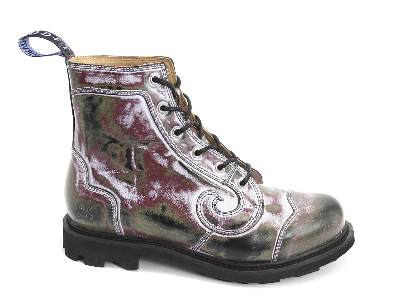 Derby Swirl (6 Eye) Acid Black Classic Derby Boots