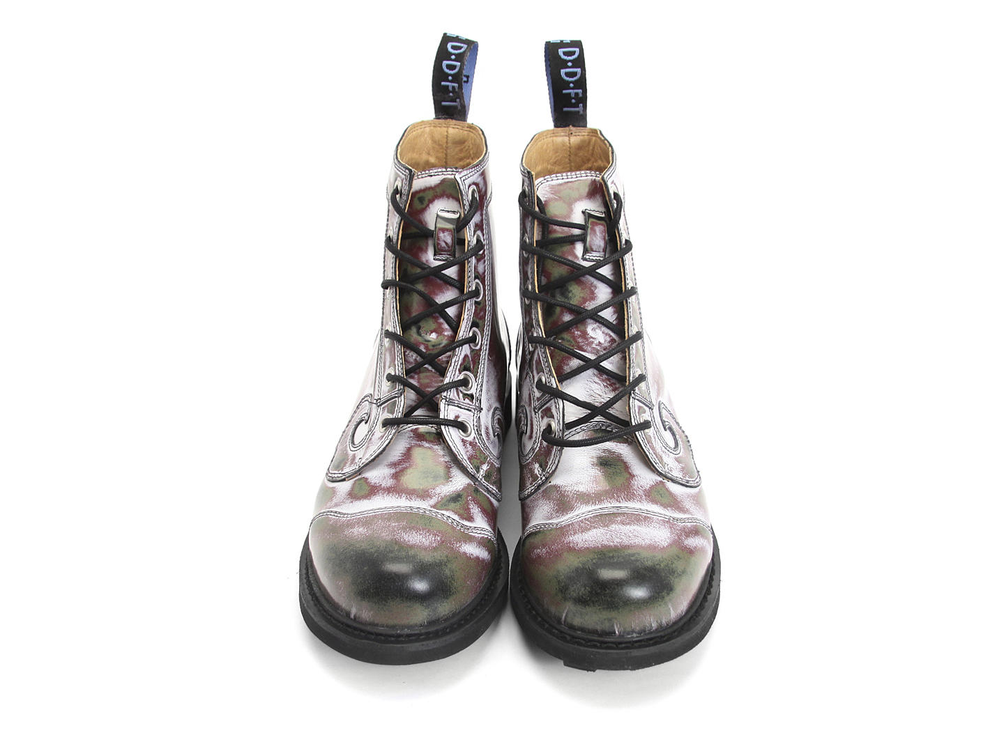 Derby Swirl (6 Eye) Acid Black Classic Derby Boots