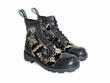 Derby Swirl (6 Eye) Black Jacquard Classic Derby Boots: Quarter view