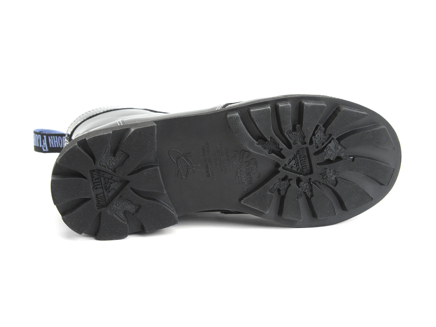 Derby Swirl (6 Eye) Black with white stitch Classic Derby Boots: Sole