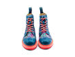 Derby Swirl (6 Eye) Blue Floral Classic Derby Boots: Front