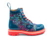Derby Swirl (6 Eye) Blue Floral Classic Derby Boots: Profile outside