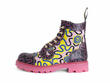 Derby Swirl (6 Eye) Pink/Yellow/Black Classic Derby Boots: Profile outside
